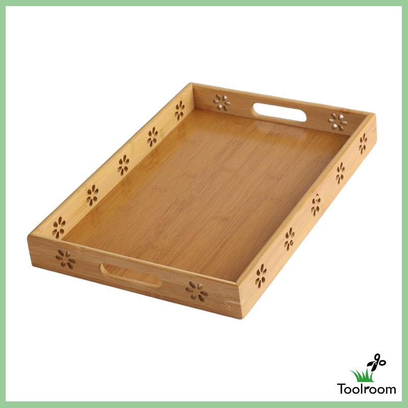 Khay Phục Vụ Thức Ăn Bằng Tre Có Tay Cầm Tiện Dụng Cho Nhà Bếp