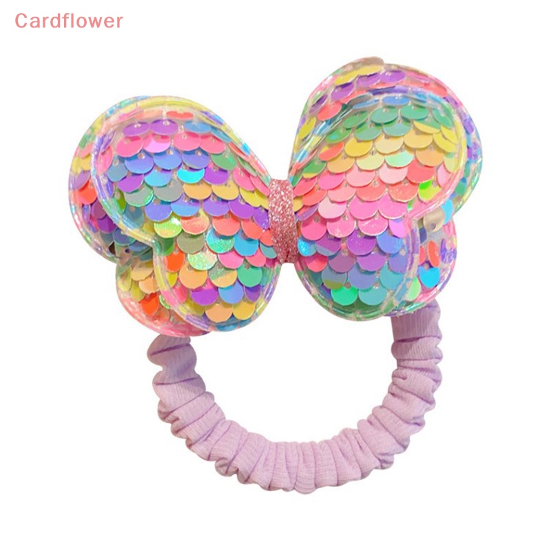 Dây Cột Tóc Hai Lớp Thắt Nơ Đính Kim Sa Lấp Lánh Thời Trang Cho Bé Gái