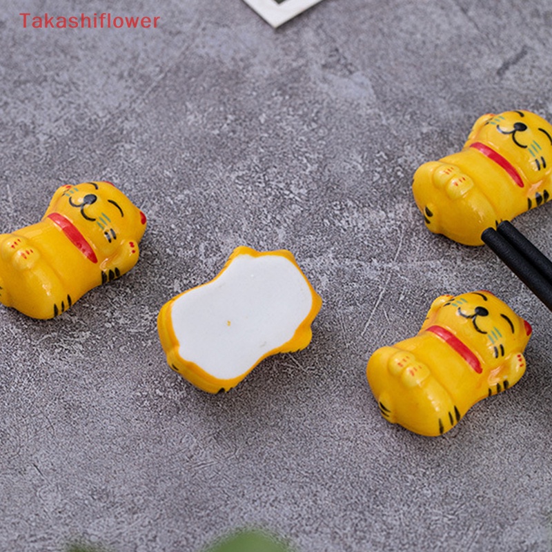 (Takashiflower) Giá Đỡ Muỗng / Nĩa Bằng Sứ Hình Hổ Đáng Yêu Trang Trí Bàn Ăn DIY