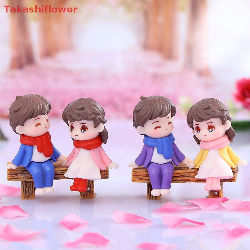 Set 2 Mô Hình Cặp Đôi Khăn Choàng Mini Trang Trí Tiểu Cảnh / Xe Hơi / Bàn Làm Việc