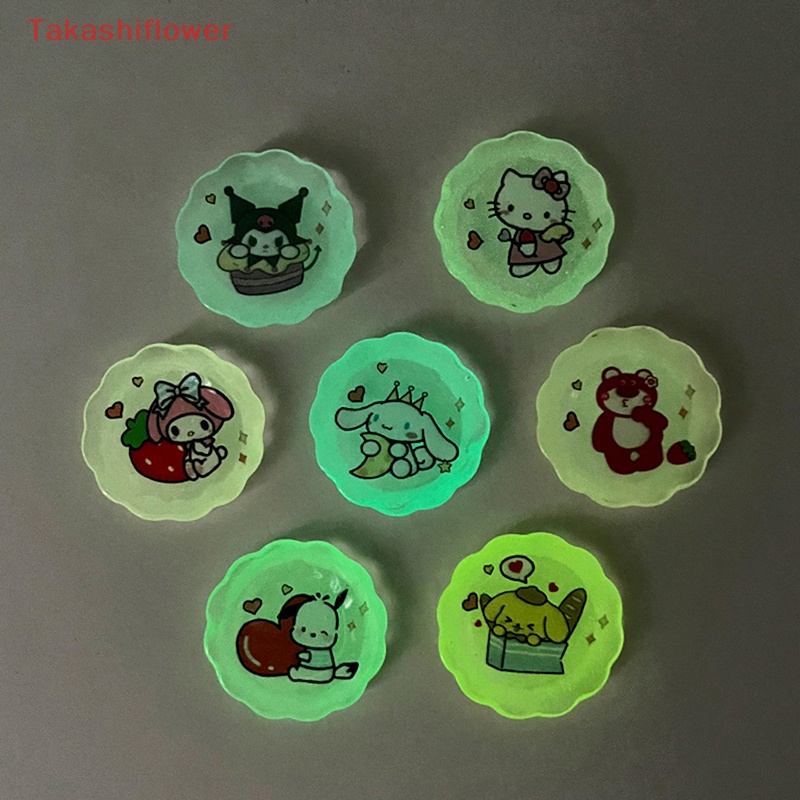 Set 10 Mô Hình Đĩa Sanrios Hoạt Hình Mini Bằng Nhựa Resin Trang Trí Điện Thoại DIY