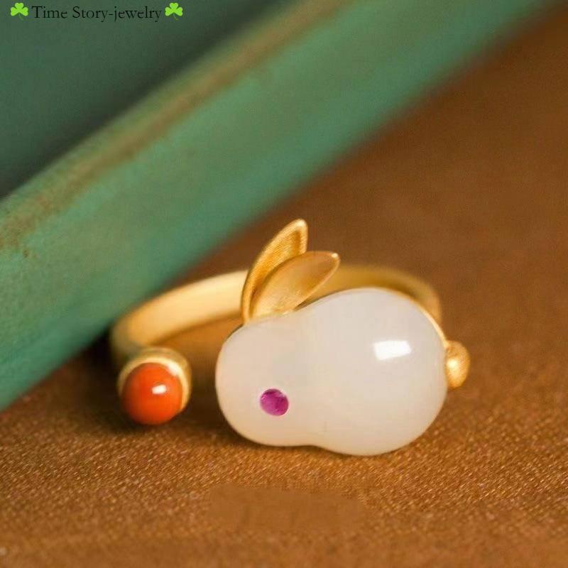 Vòng Tay Thiết Kế Mặt Hình Thỏ Nhỏ Thiết Kế Mới Thời Trang Theo Phong Cách Trung Hoa Cho Nữ