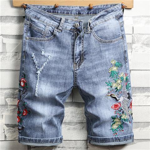 Quần Short Denim Thêu Hình Rồng Phong Cách Thời Trang Mùa Hè Mới 2023