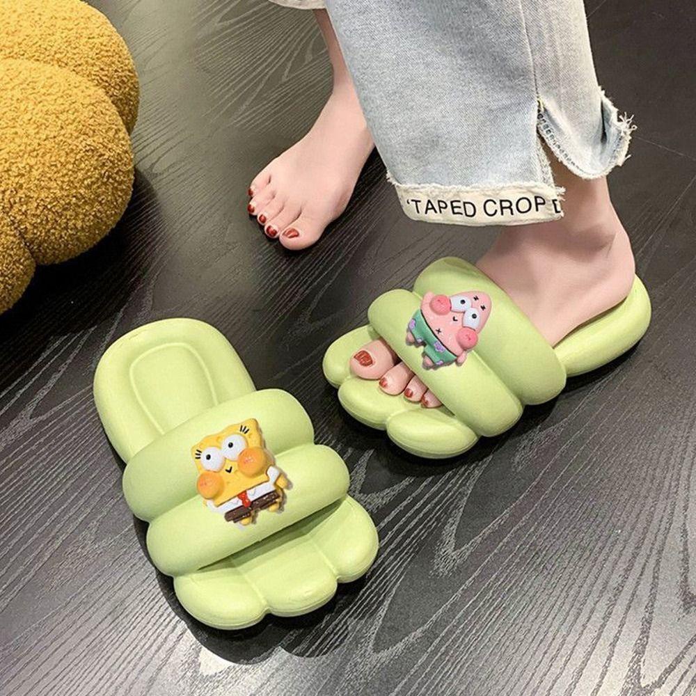 AROMA Dép Xỏ Ngón Đế Bằng Họa Tiết Spongebob Ngôi Sao Hoạt Hình Thoải Mái Thời Trang Mùa Hè Cho Nam Và Nữ
