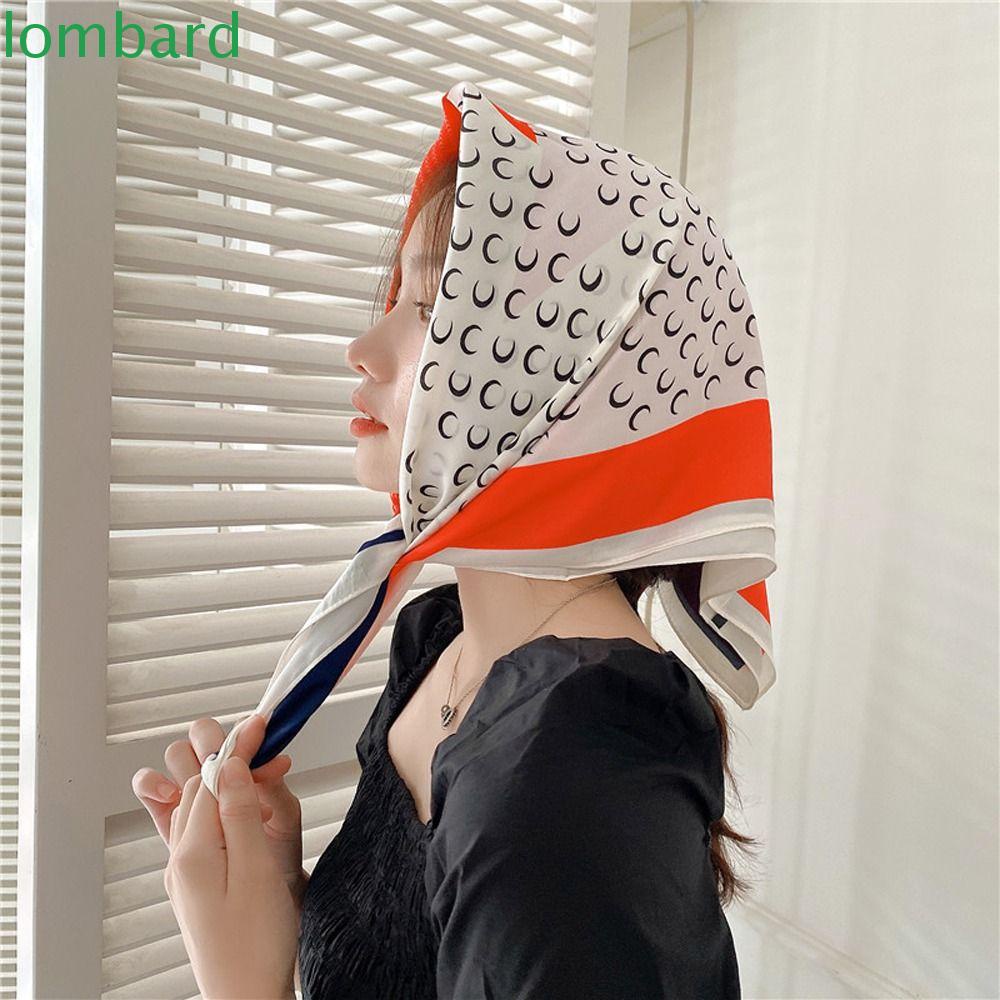 Khăn Quàng Cổ Vuông 70cm Bằng Lụa Satin In Họa Tiết Vintage Thanh Lịch