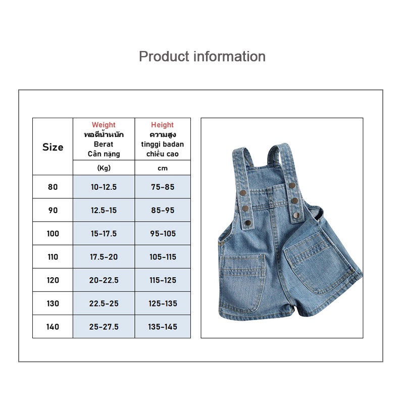 Milo Quần Yếm denim cotton Phong Cách Phương Tây Thời Trang Mùa Hè Mới Cho Bé Trai Và Gái