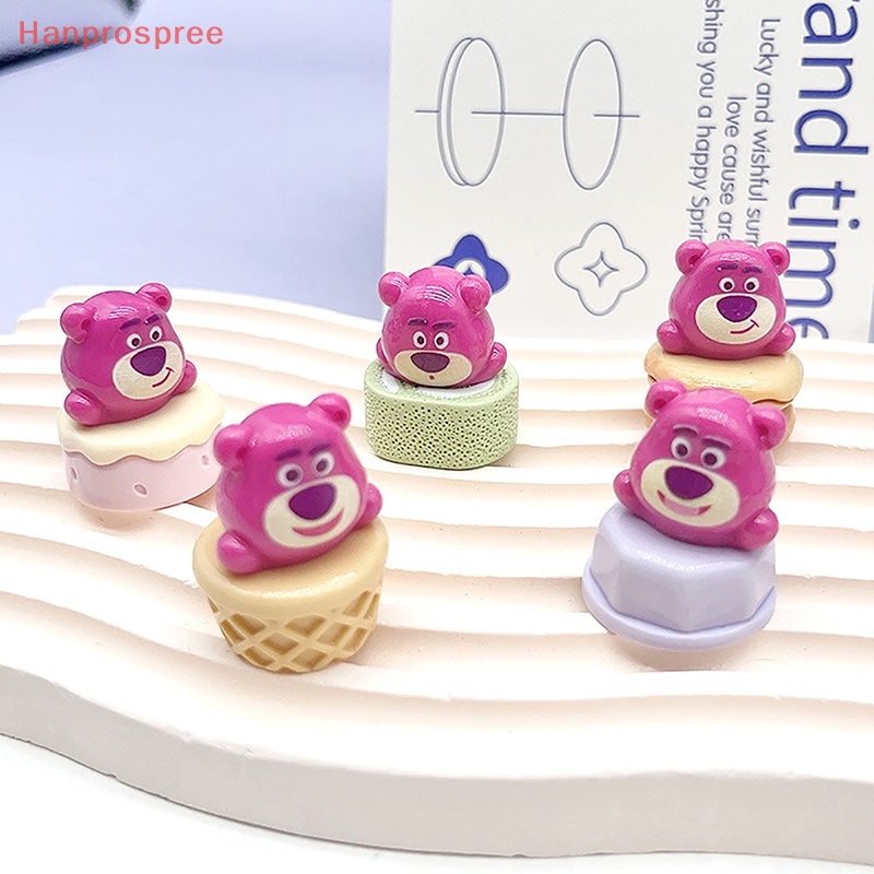 1 Đồ trang trí Gấu Dâu Tây Hoạt Hình Mini Phát Sáng Trang Trí Tiểu Cảnh