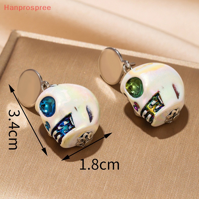 Hanprospree > Bông Tai Đinh Tán Hình Đầu Lâu Phong Cách Gothic Punk Hip hop Vui Nhộn Thời Trang Làm Quà Halloween Cho Nữ