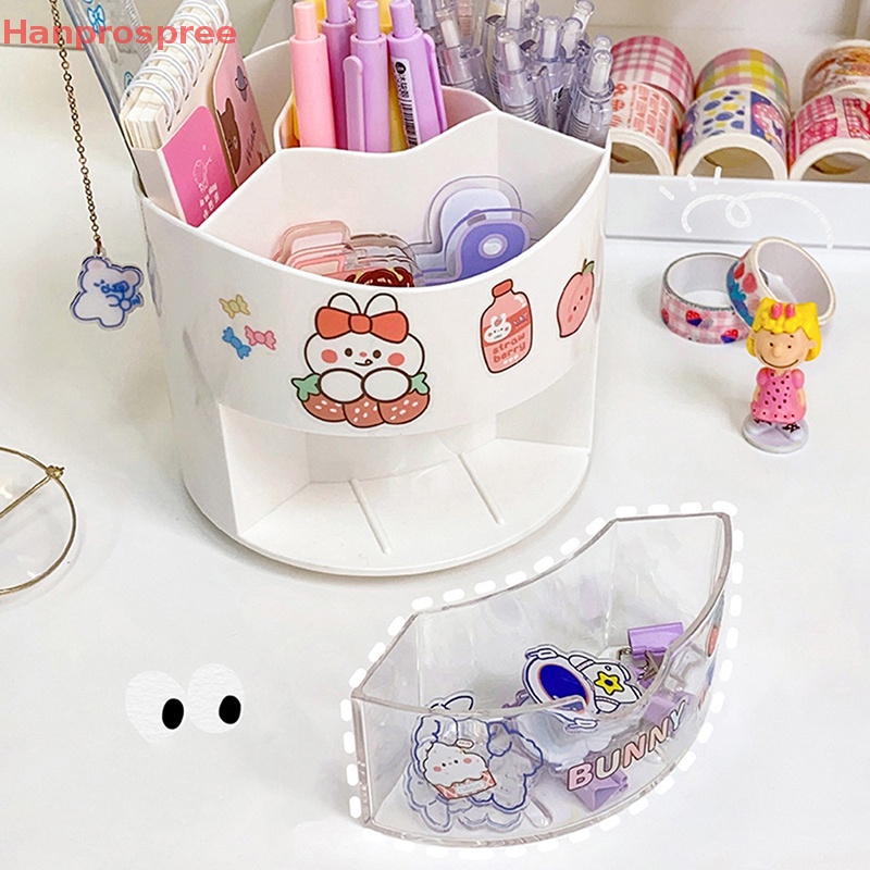 Hanprospree > Rotag Sáng Tạo 360° Hộp Đựng Bút Màu Trơn Sắp Xếp Gọn Gàng Cho Học Sinh / Văn Phòng