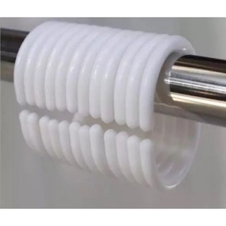 Nhựa treo rèm phòng tắm - khoen nhựa trắng bộ 12 cái 3cm