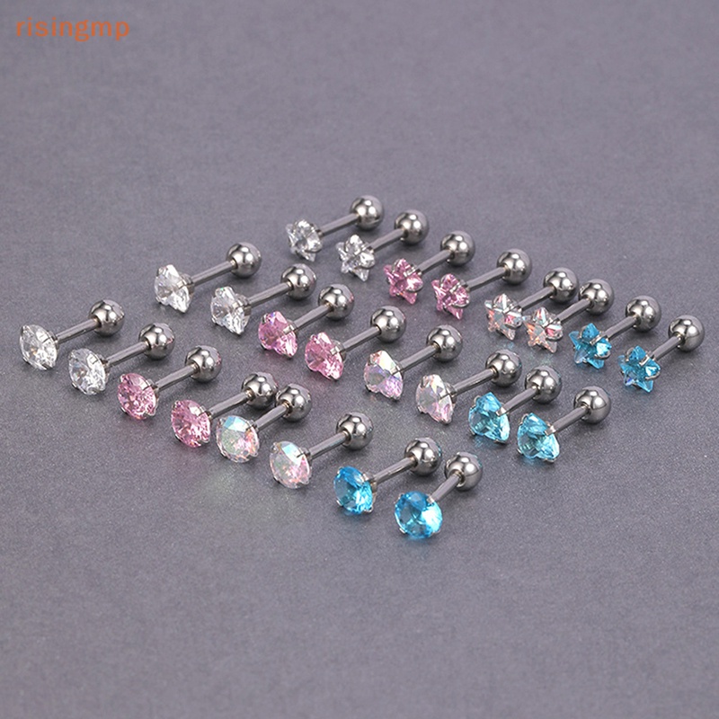 1 Đôi Bông Tai Pha Lê Nhiều Màu 5mm Thời Trang Nữ