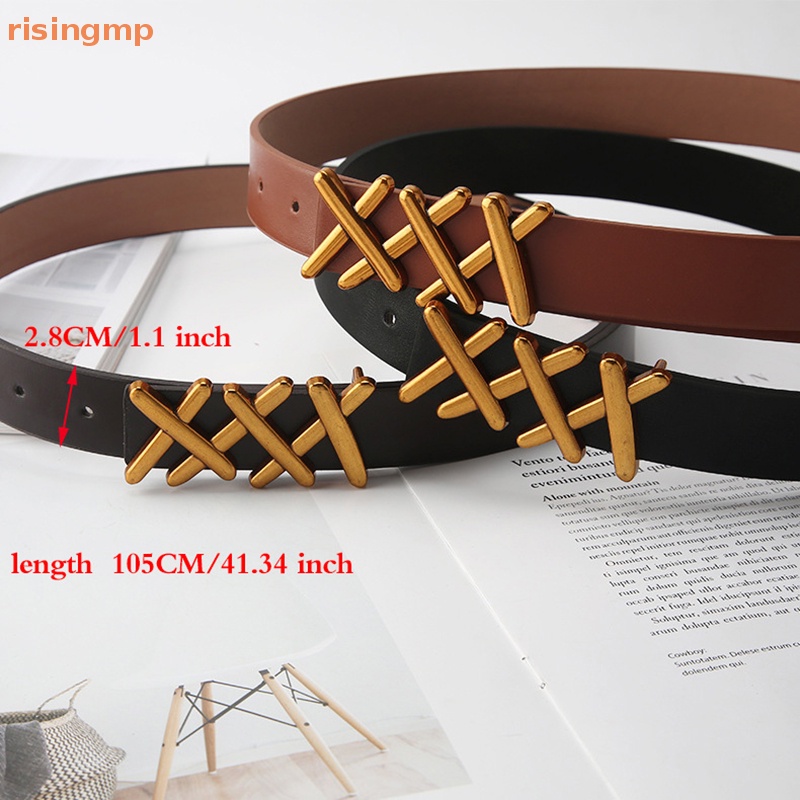 Thắt Lưng Da PU Khóa Kim Loại Phong Cách Retro Thời Trang Cho Nữ