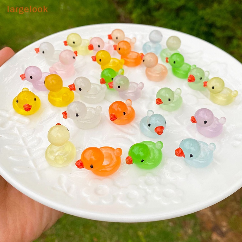 Bộ 5 Kẹp Tóc Hình Chú Vịt Bằng Resin Màu Dạ Quang Xinh Xắn Dùng Trang Trí Sổ Tay / Đồ Bơi