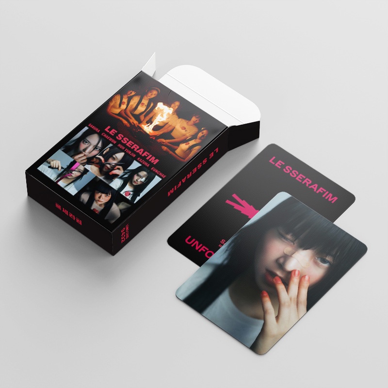 KPOP LE SSERAFIM Album UNFORGIVEN Photocard LESSERAFIM Lomo Card 92pcs/box