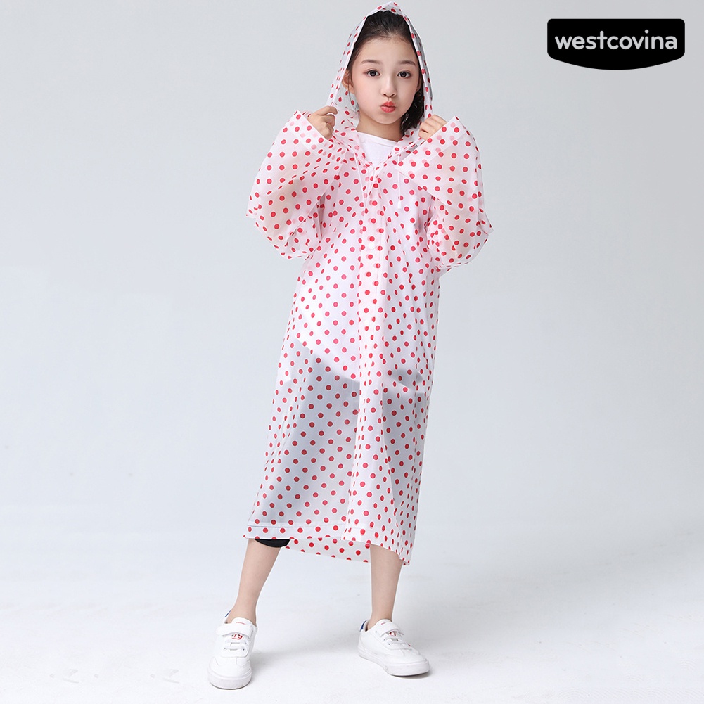 [COD]☁Áo Mưa Chấm Bi Có Mũ Trùm Tiện Lợi Dành Cho Bé