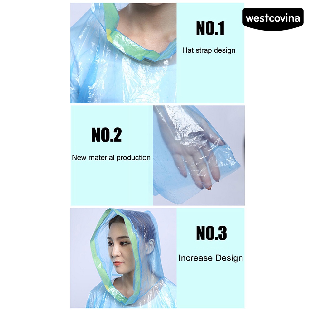 [COD]☁Set 5 Áo Mưa Có Mũ Trùm Dùng Một Lần Chống Nước Dùng Đi Bộ Đường Dài Ngoài Trời Unisex
