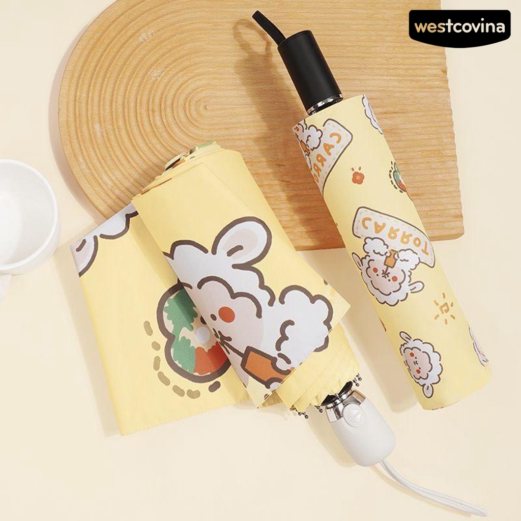 [COD]☁1 Bộ Dù Gấp Ba Khúc Chống Tia UV / Nắng / Mưa Tự Động Mini Bỏ Túi Tiện Dụng