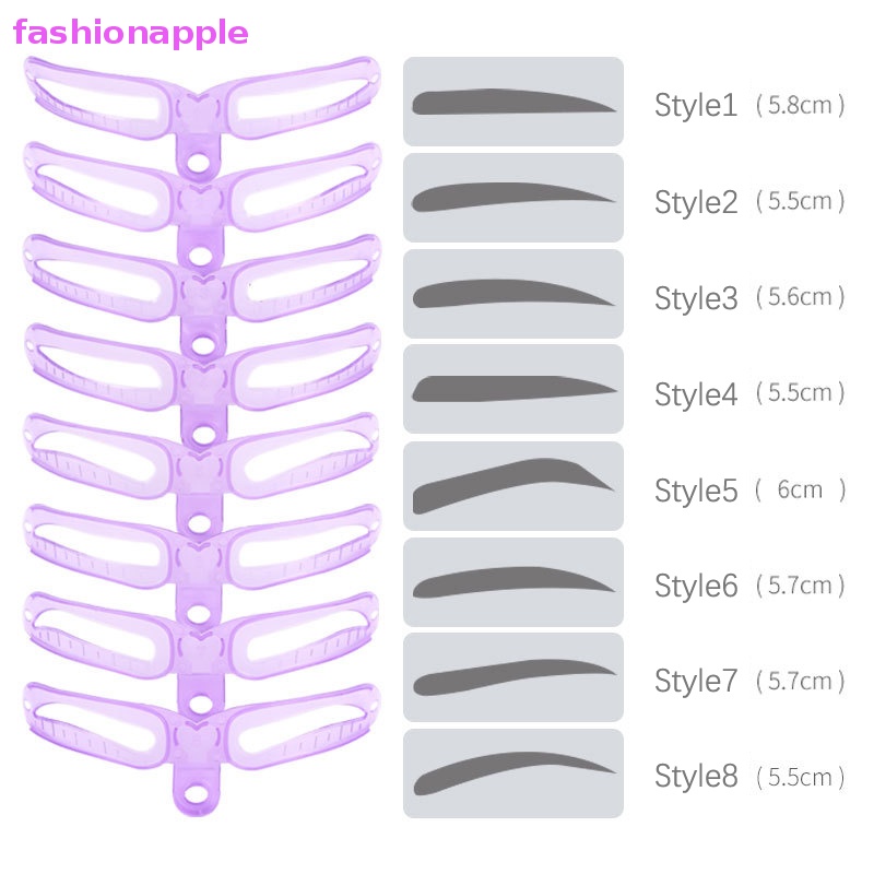 Khuôn Vẽ Lông Mày 8 Kiểu Tái Sử Dụng Tiện Lợi