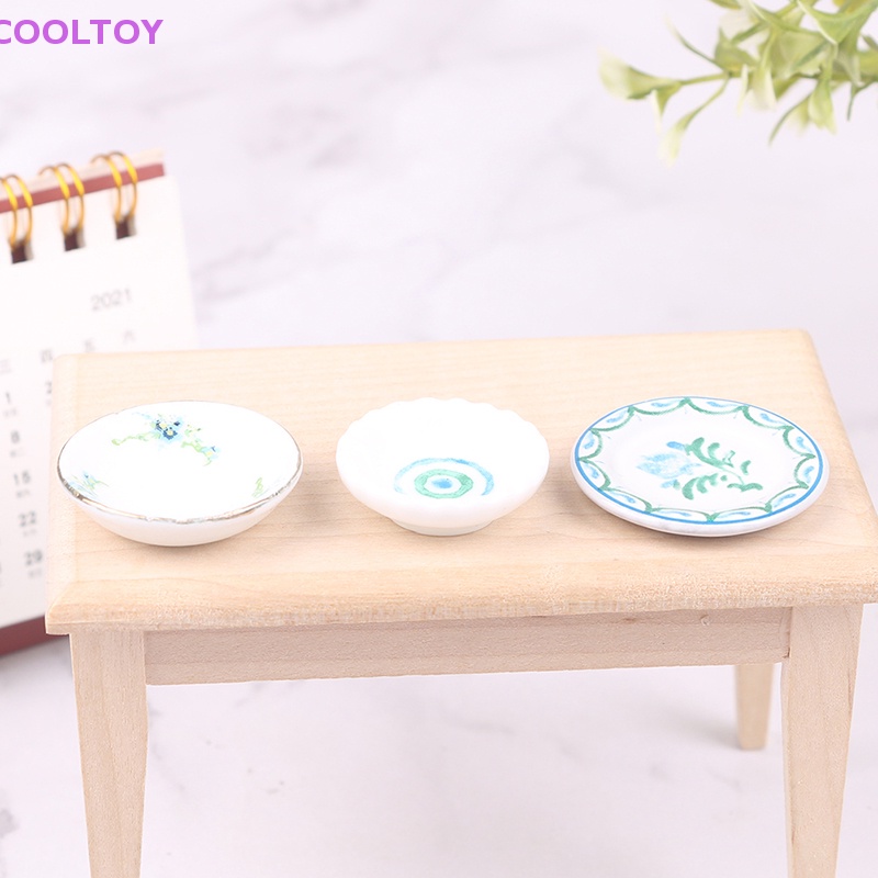 Set 2 Đĩa Đựng Thức Ăn Tỉ Lệ 1: 12 Dùng Trang Trí Nhà Búp Bê