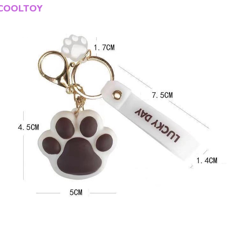 Móc Chìa Khóa Bằng Cao Su Pvc Mềm Hình Chân Mèo Hoạt Hình Chống Thất Lạc Cho Xe Hơi