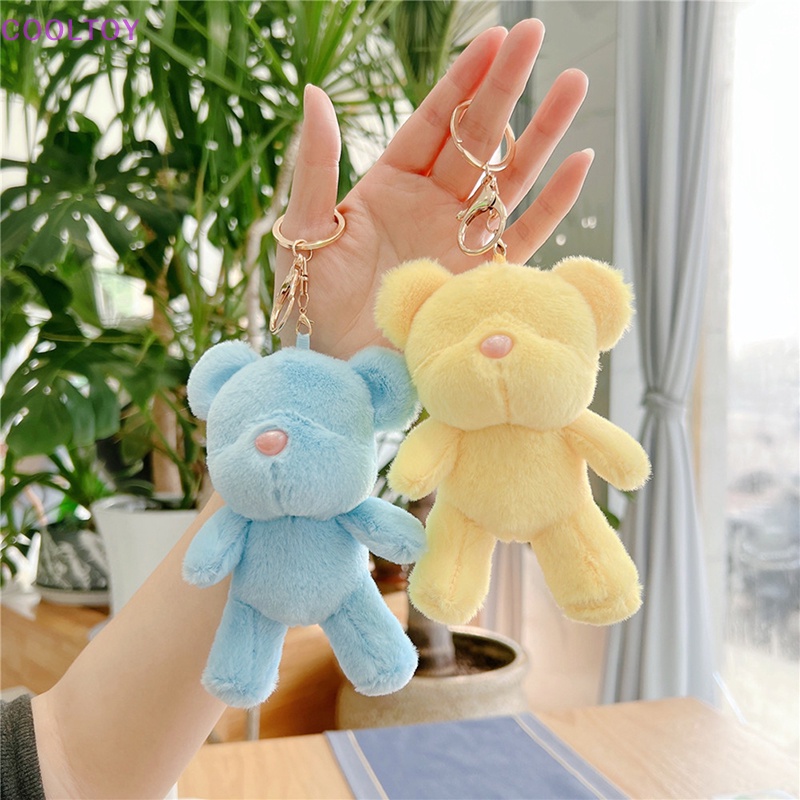 Móc Khóa Hình Gấu Bông Bằng Cotton Mềm Dễ Thương