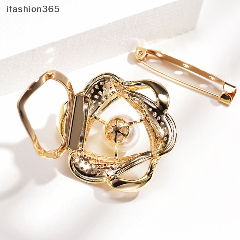 Ghim Cài Khăn Choàng Lụa Hình Hoa Đính Đá Thời Trang Cho Nữ ifashion365