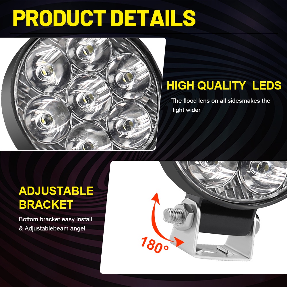 2.5 inch  LED Spotlight  việc ánh sáng 12V tự động ánh sáng đèn sương mù off road 4x4 LED máy kéo cho xe tải ATV