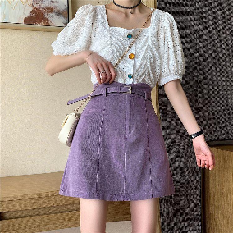 Chân Váy Denim Chữ a Lưng Cao Dáng Ôm Thời Trang Mùa Hè Cho Nữ