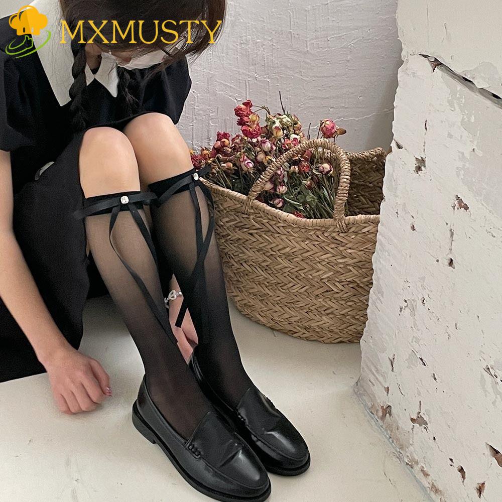 Vớ Dài Đến Đầu Gối Bằng Nylon Siêu Mỏng Chống Mùi In Họa Tiết Dễ Thương Dành Cho Nữ