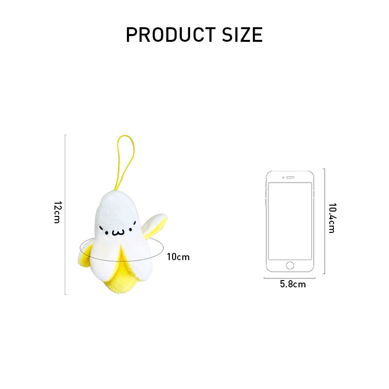 Móc Khóa Hình Chuối Nhồi Bông Dễ Thương Phong Cách Nhật Bản
