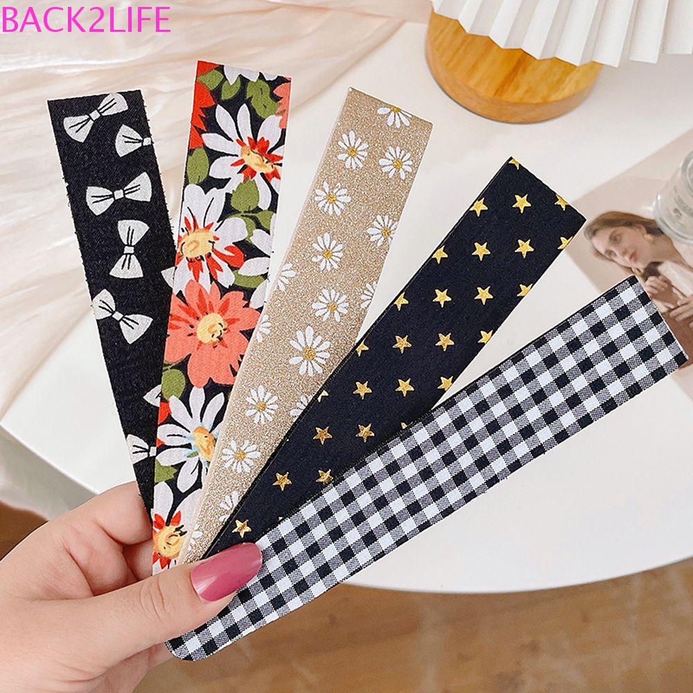 Set 2 Băng Đô Vải Họa Tiết Hoa / Ngôi Sao Có Thể Gập Lại Cho Nữ