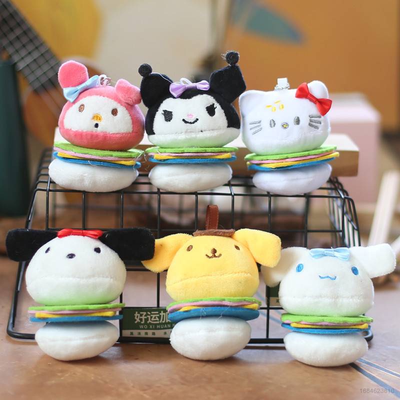 Búp Bê Nhồi Bông SY2 Hamburger Sanrio Kuromi Melody Kitty Cinnamoroll Pachacco Purin Dễ Thương Cho Bé Gái YS2