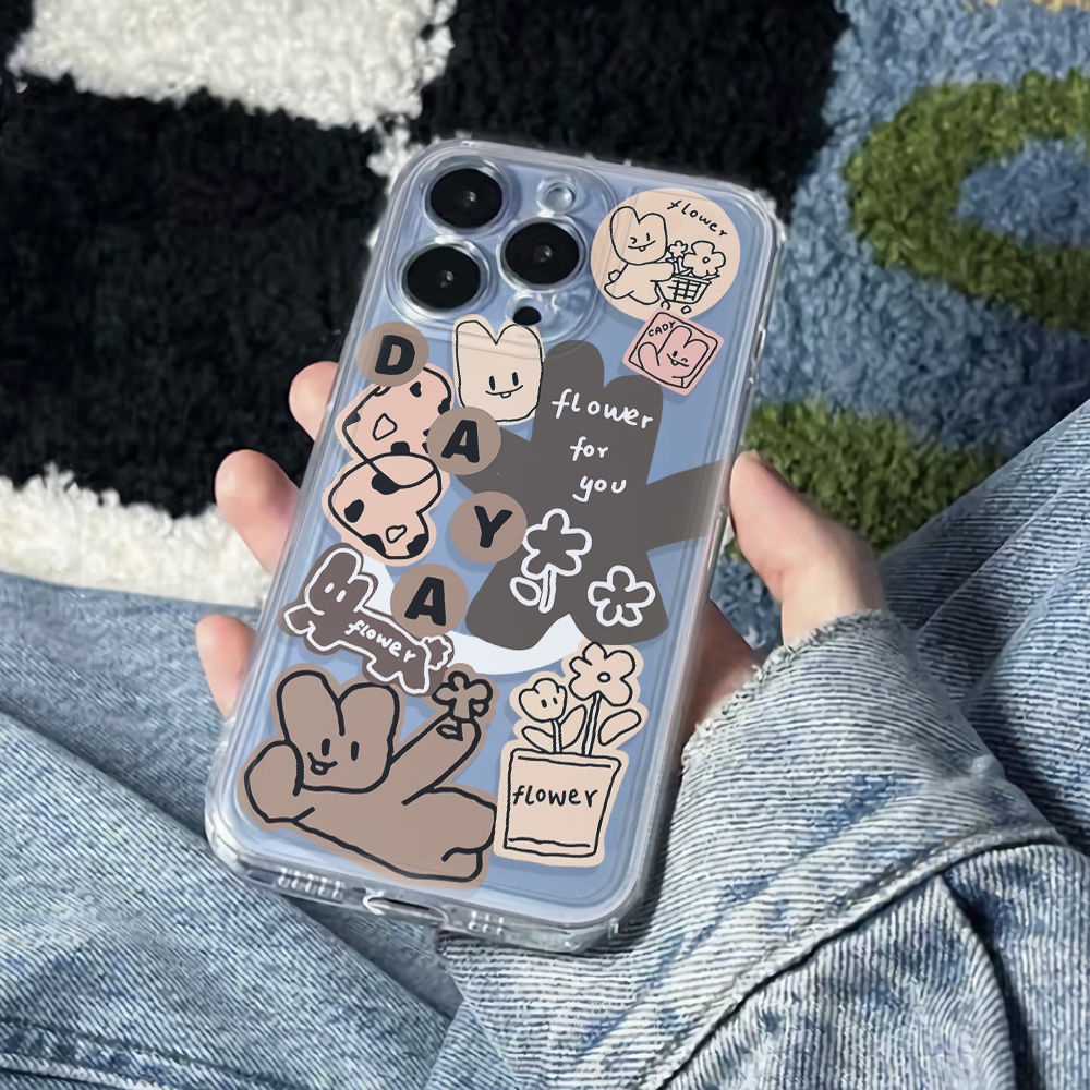 ✅Ốp Điện Thoại Mềm Chống Sốc In Chữ Tiếng Anh Và Thỏ 11136In14Pro Cho iPhone12plus78 max