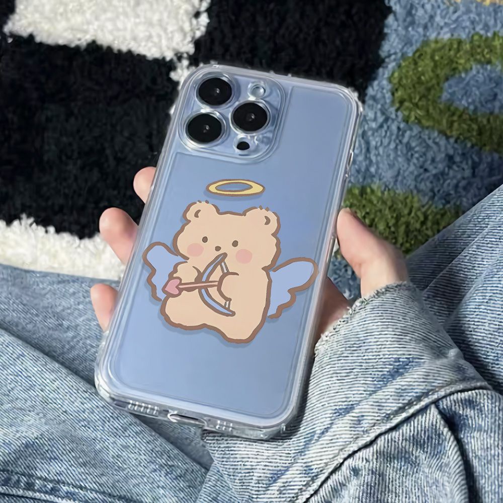 ✅Ốp Điện Thoại Dẻo Họa Tiết Chú Gấu Nhỏ Dễ Thương Chống Sốc Cho iPhone12max 8CT0 14pro 78 11 plus 13 6In