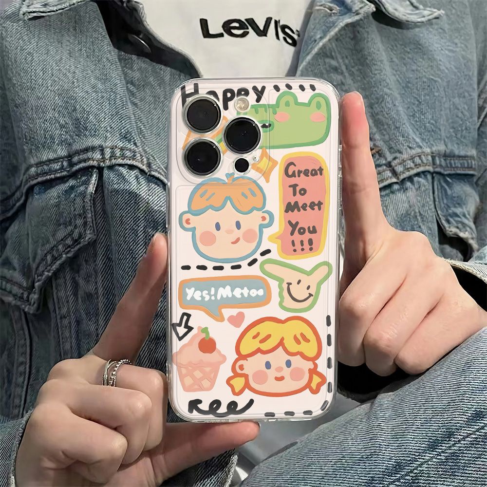 ✅Ốp Điện Thoại Mềm Chống Sốc Họa Tiết Graffiti Cho Apple Iphone 11 78 12Max 6In1314Pro M4GN