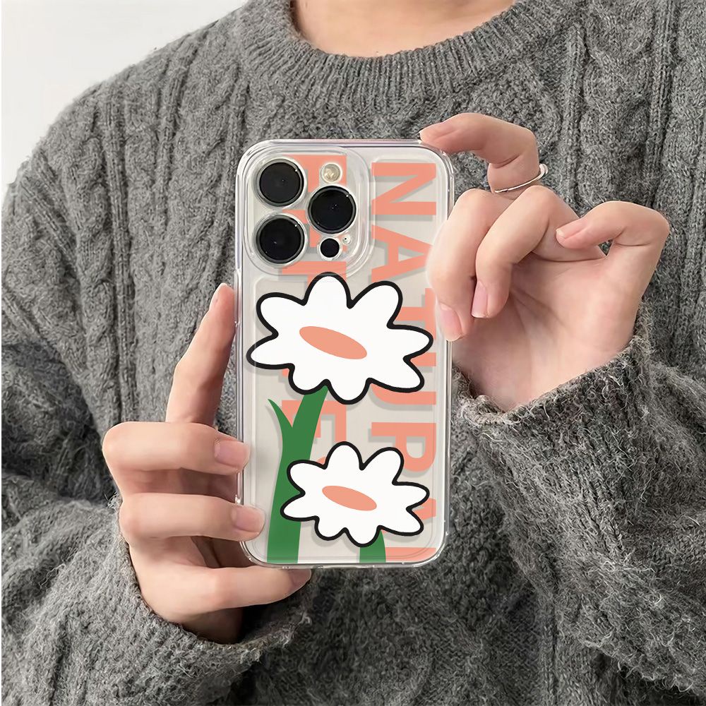 ✅Ốp Điện Thoại Mềm Chống Sốc Họa Tiết Hoa 6In Đơn Giản Cho Iphone1211 13plus 78 14pro max LCN0