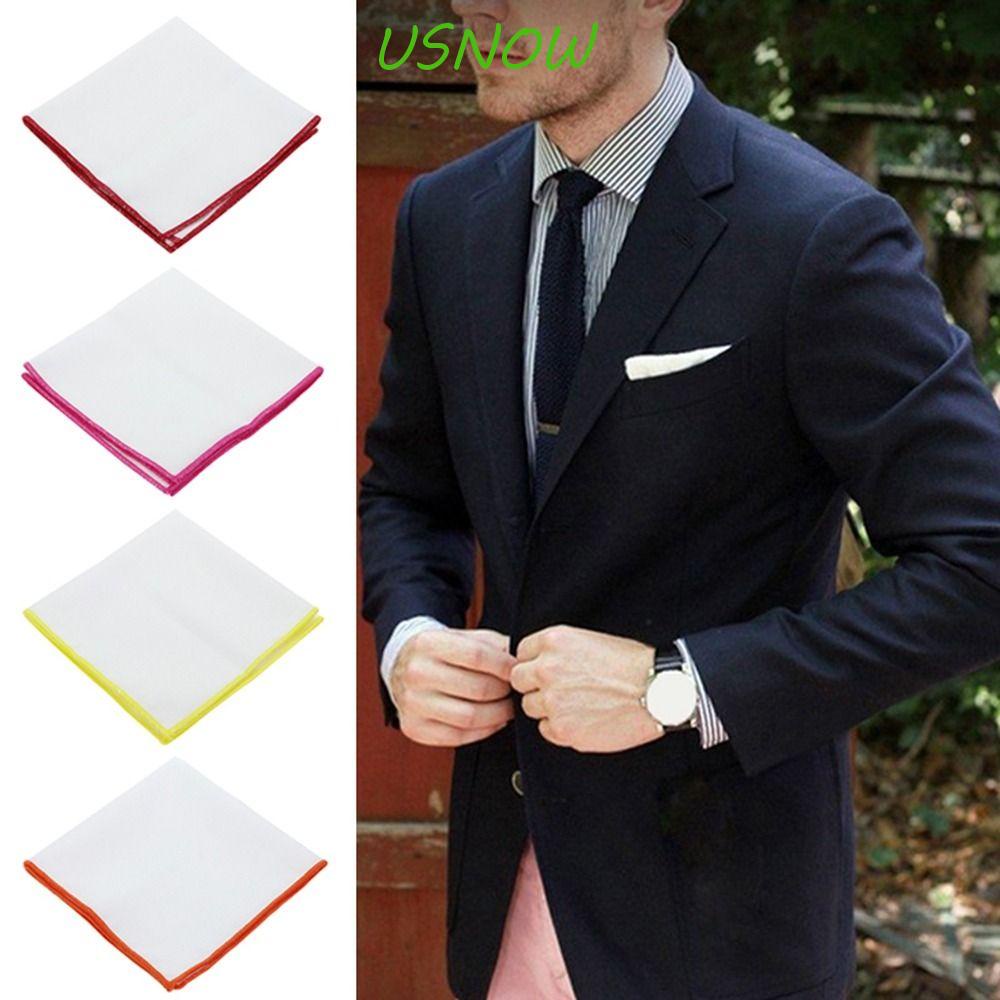 Khăn Tay Cotton Bỏ Túi Màu Sắc Trơn Phong Cách Vintage Cho Nam