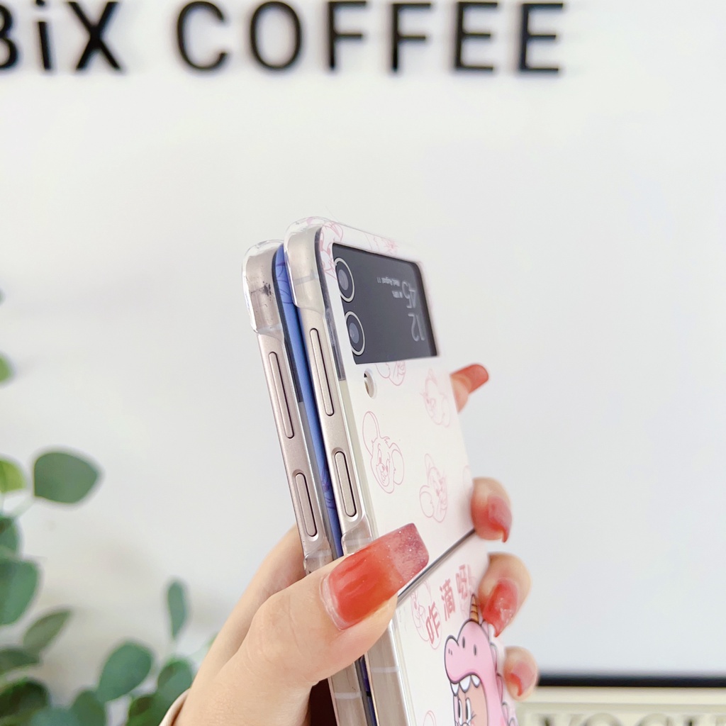 Ốp Điện Thoại PC Họa Tiết Hoạt Hình Dễ Thương Cho Samsung Galaxy Z Flip 4 Z Flip 3 Samsung Z Flip4 Z Flip3