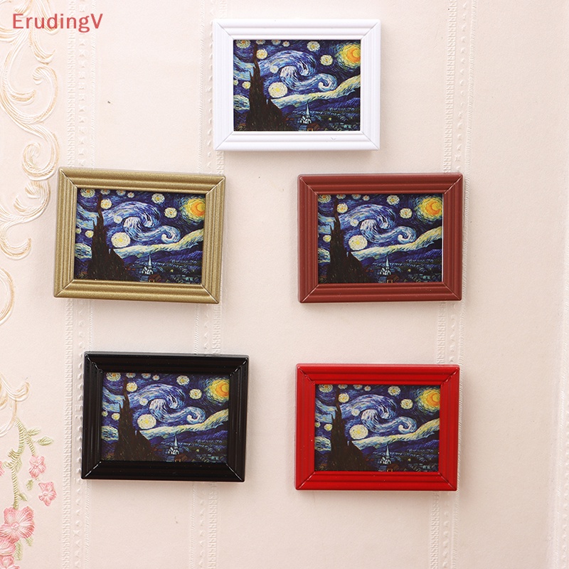 [ErudingV] Tranh Sơn Dầu Bầu Trời Đầy Sao Treo Trang Trí Nhà Búp Bê 1: 12