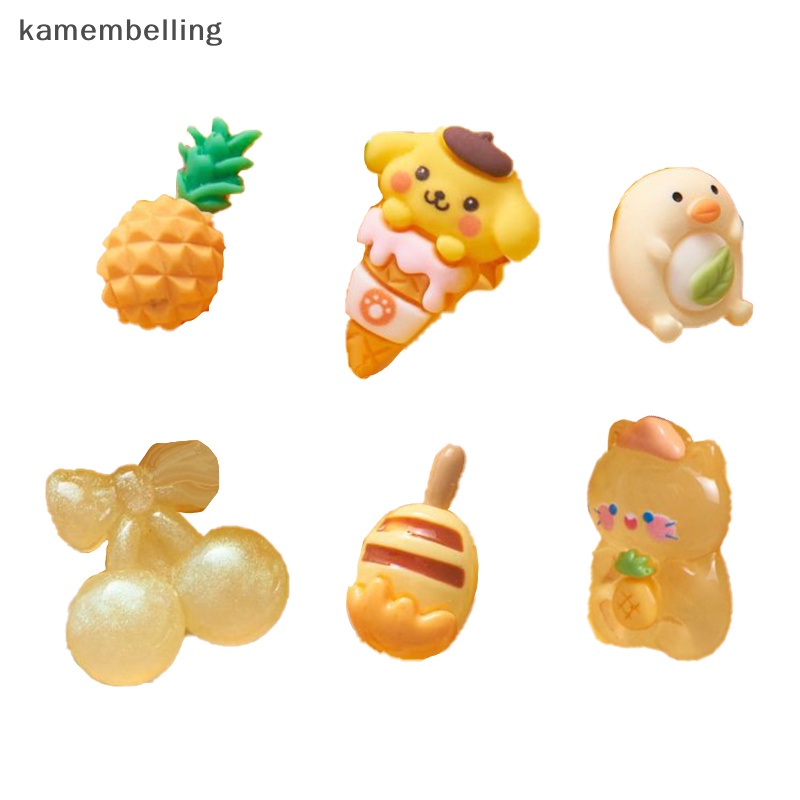 Kamembelling Phụ Kiện Trang Trí Điện Thoại / Móc Khóa Hình Động Vật Hoạt Hình Bằng Nhựa Resin Dễ Thương DIY