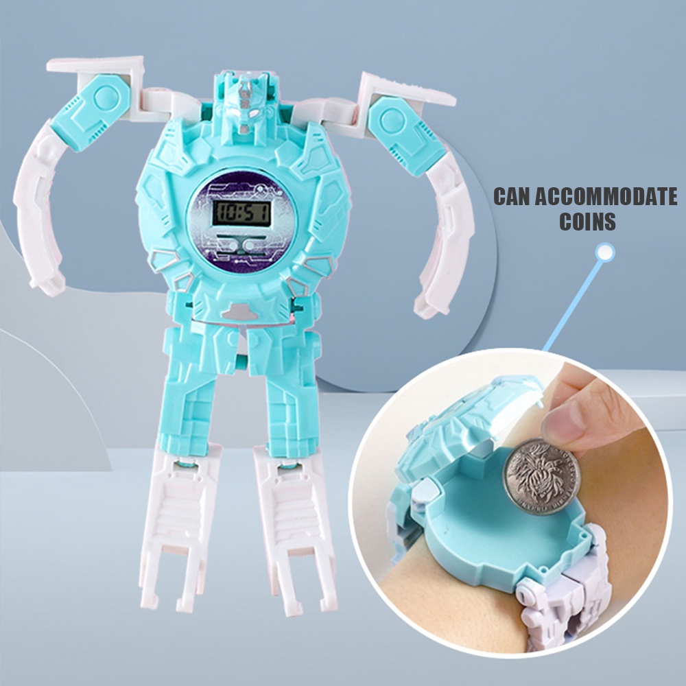 Đồng Hồ Đeo Tay Điện Tử Hình Robot Hoạt Hình 3D Sáng Tạo Có Thể Điều Chỉnh Được Làm Quà Tặng Sinh Nhật Cho Bé Trai Bé Gái