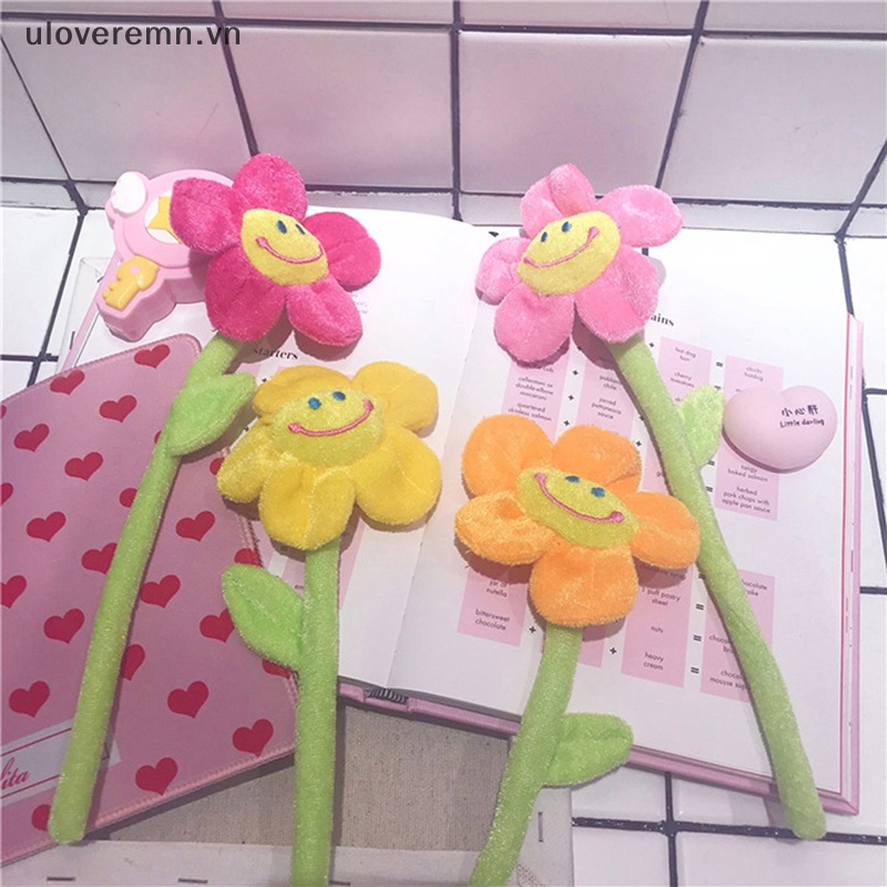 Uloveremn Đồ Chơi Khóa Rèm Cửa Nhồi Bông Hình Hoa Hướng Dương Mặt Cười Thân Cong Có Thể Uốn Cong Trang Trí Nhà Cửa