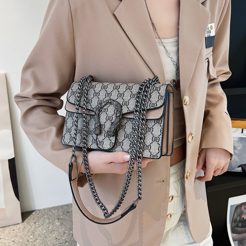 Túi Da Đeo Chéo Dây Kim Loại Thời Trang Dành Cho Nữ