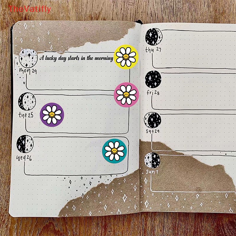 Bộ 500 Miếng Dán Hình Hoa Hoạt Hình Trang Trí Sổ Tay