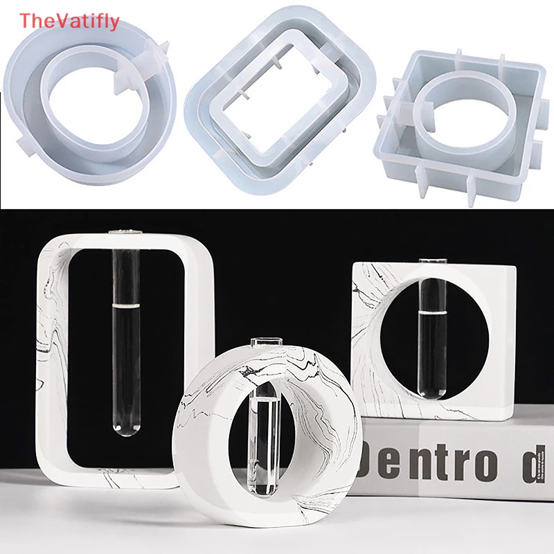 [Thevalifly] Khuôn Silicone Làm Chậu Hoa Resin Khô DIY