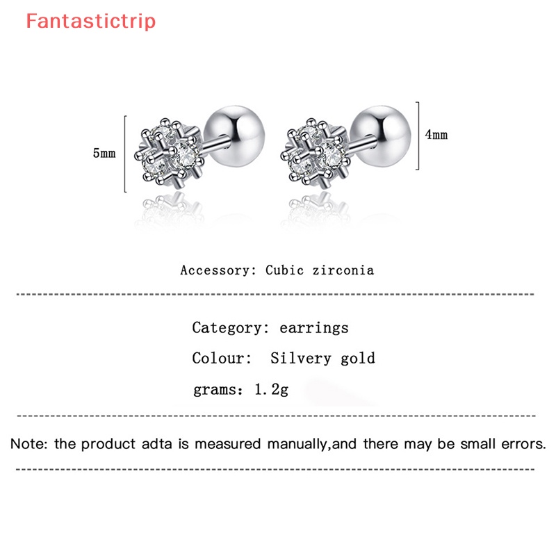 1 Đôi Bông Tai Hình Học Xoắn Ốc 5mm Đính Đá Zircon Thời Trang Cho Nữ