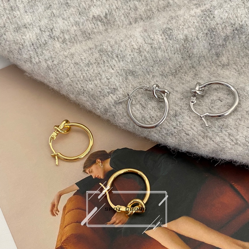 Khuyên Tai Tròn Thắt Nút Đơn Giản Thời Trang Cổ Điển