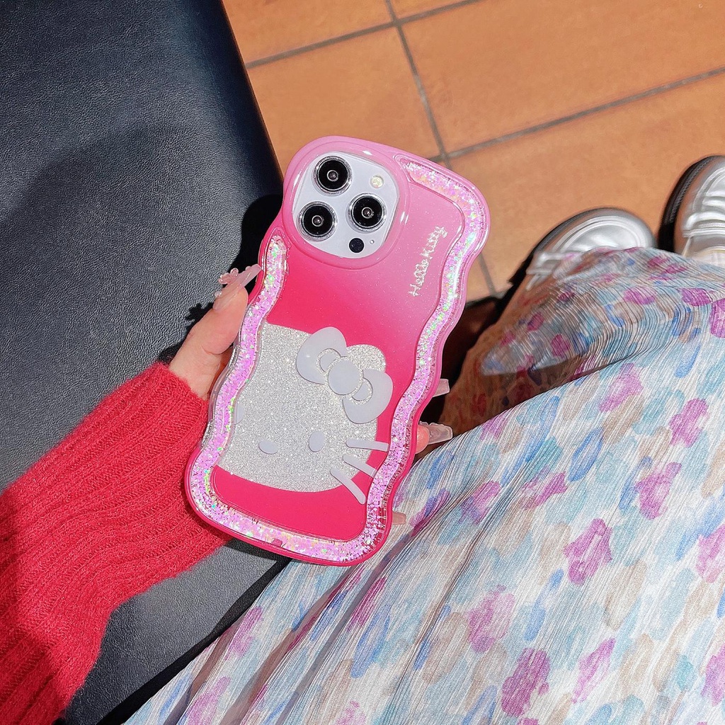 Ốp Điện Thoại TPU Dẻo Họa Tiết Hoạt Hình Mèo Kèm Nước Kim Tuyến Lấp Lánh Cho iPhone 12 13 14 Pro Max