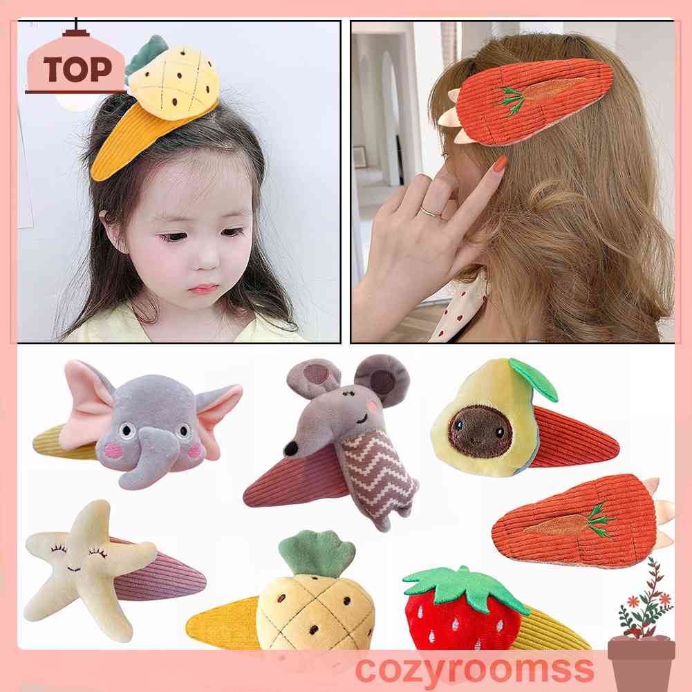 Kẹp Tóc Trang Điểm Hình Thú &amp; Trái Cây Dễ Thương Cho Nữ