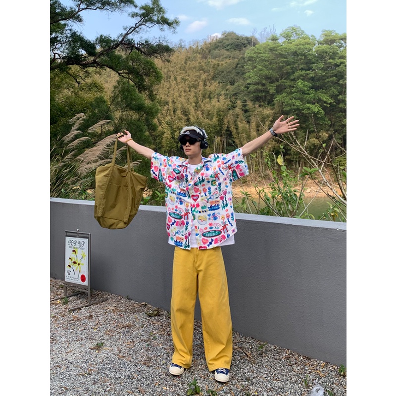 Áo Thun Cotton Mỏng Dáng Rộng Ngắn Tay In Hình Đường Phố Mỹ Thời Trang Mùa Hè 2023